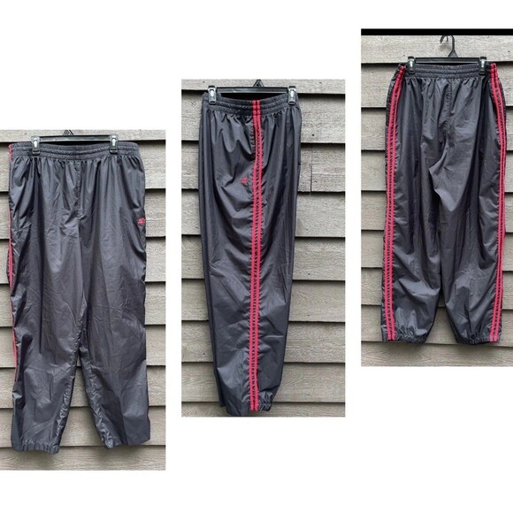 Vtg  Starter Track Pants Mens Size XL Black tango Red Stripes Windbreaker Retro - Picture 11 of 15